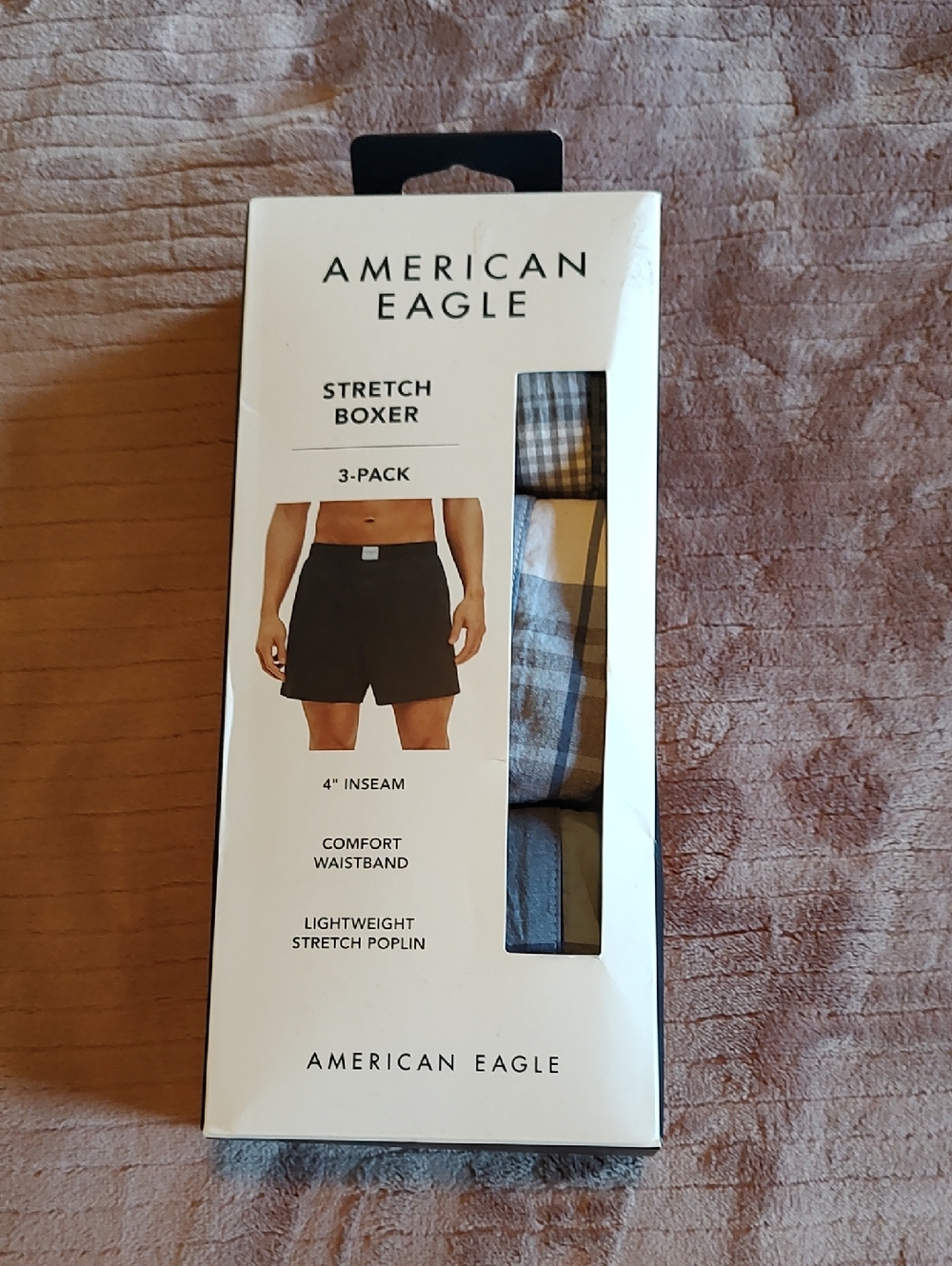 American Eagle Outfitters Men’s Stretch Boxer Shorts 3-Pack - Gray/Blue/Brown